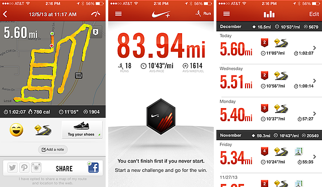 Nike Plus Running Screenshots